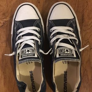 Navy blue converse “shoreline” style.